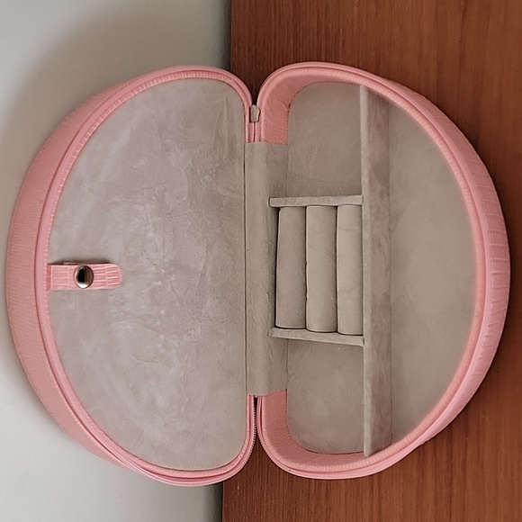 Pink Zip Around Travel Jewelry Storage Case - Picture 3 of 7